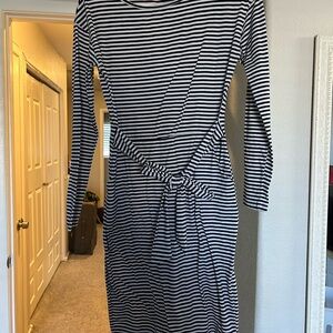 Striped navy blue and White Dress